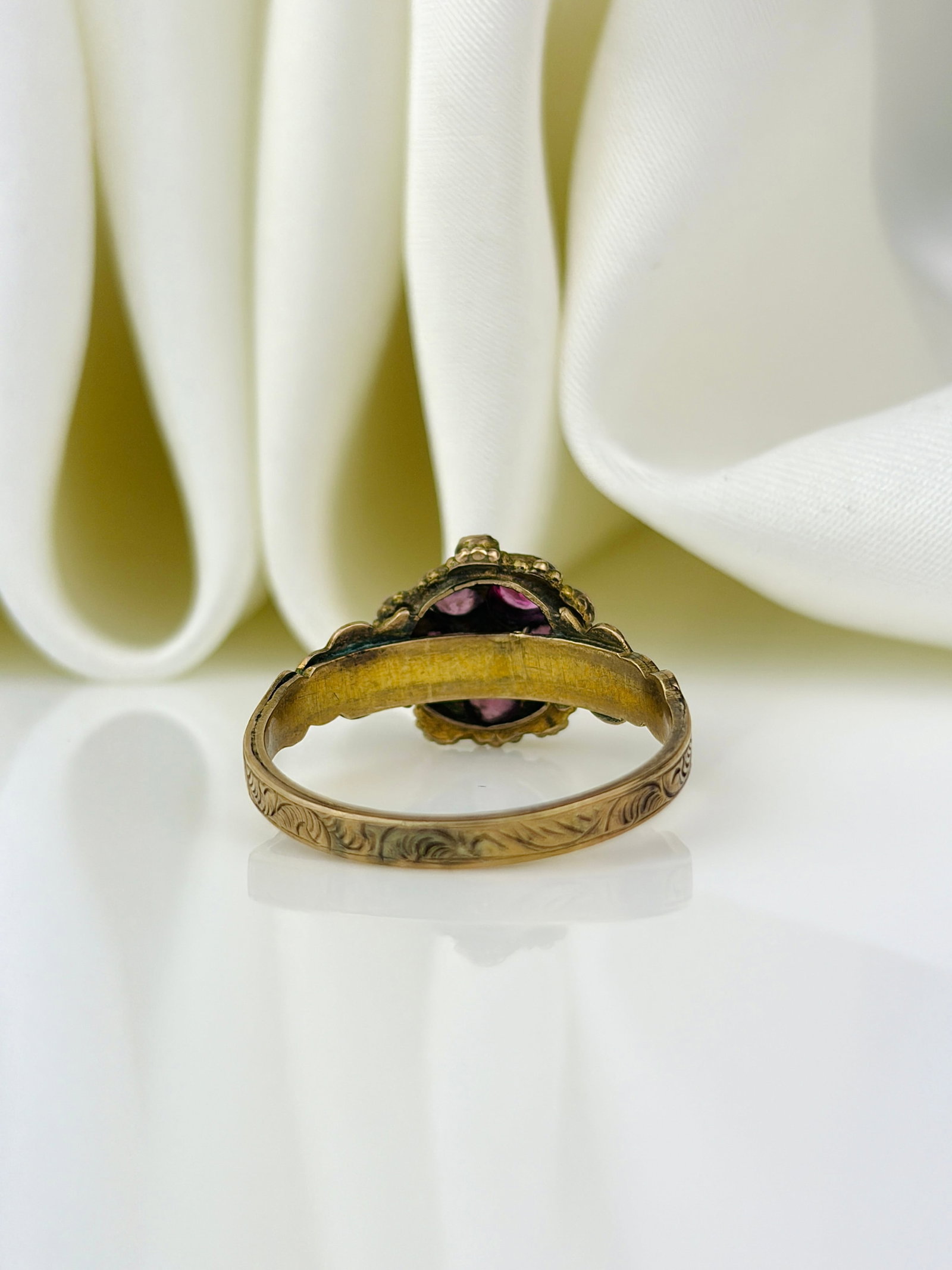 antique victorian era 9ct gold multi gemstone ring - 3