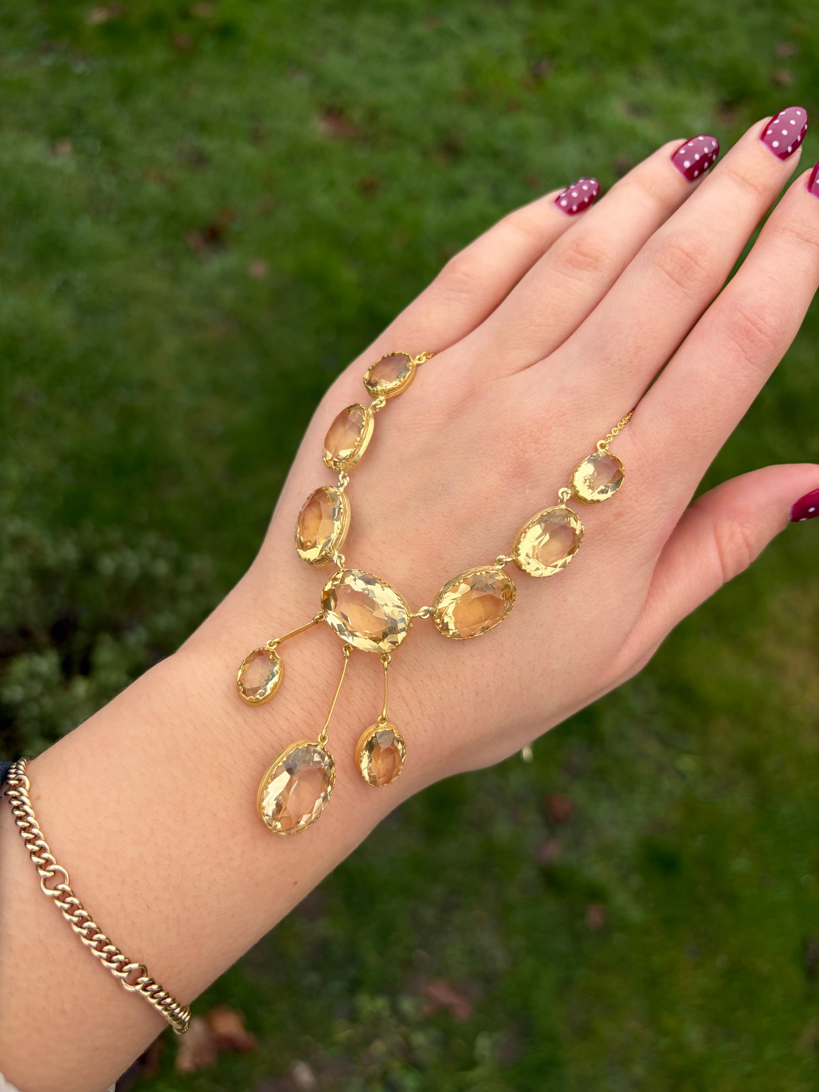 Chunky Antique Citrine Necklace - 8