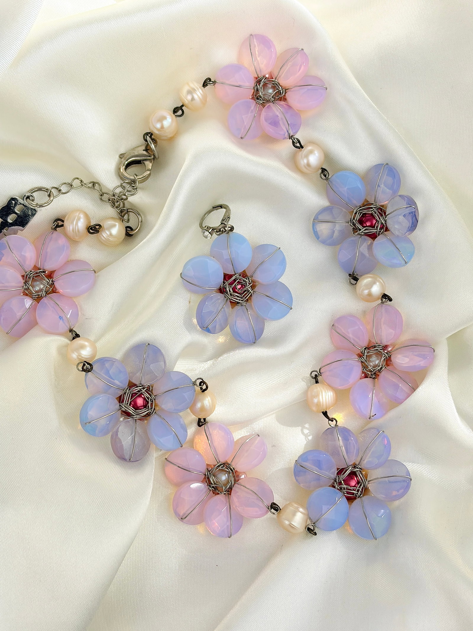 VINTAGE FLORAL BUTLER & WILSON STATEMENT NECKLACE - 3