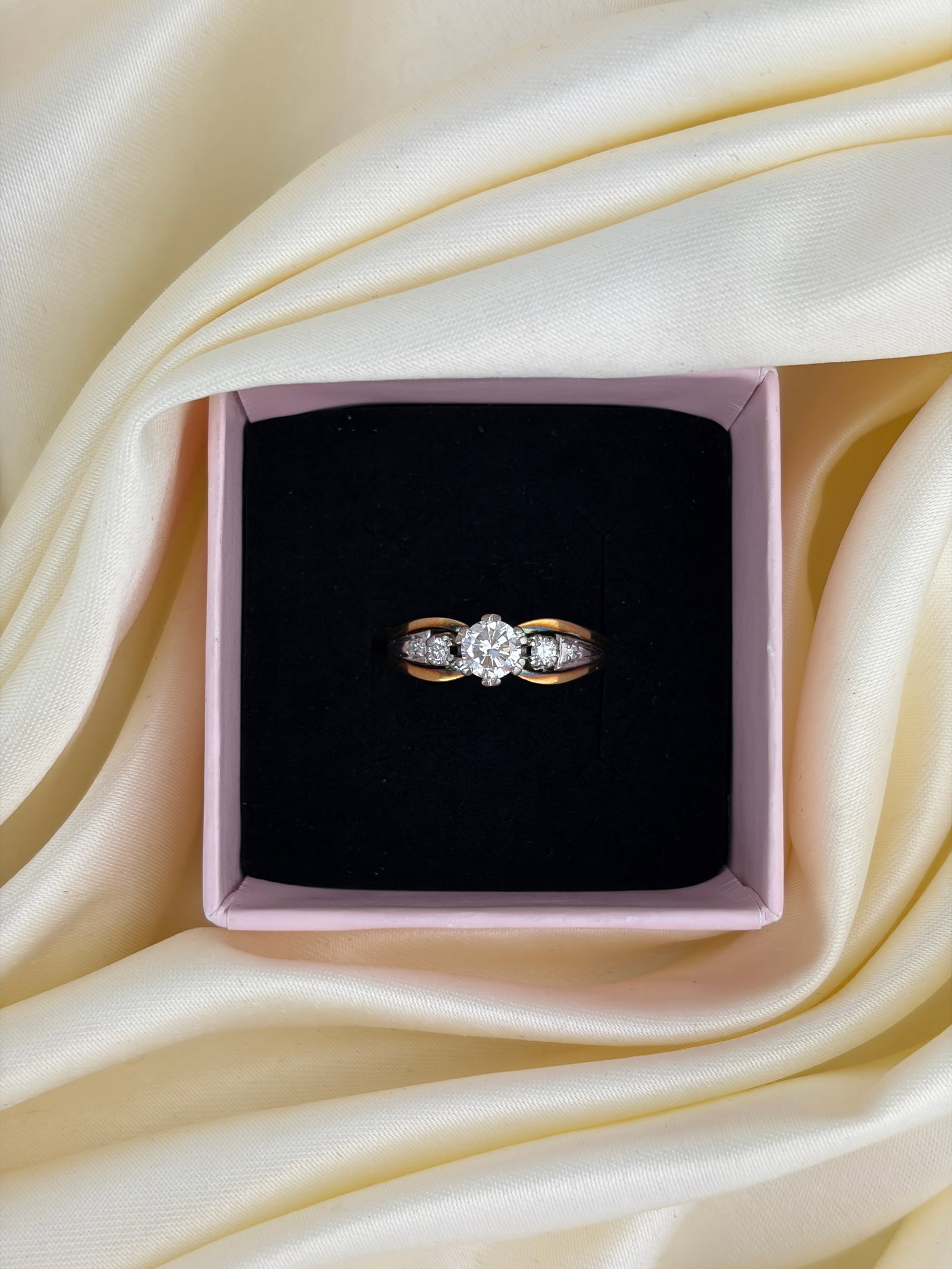 Chunky 14ct Yellow Gold 75pts Diamond Solitaire Ring - 7