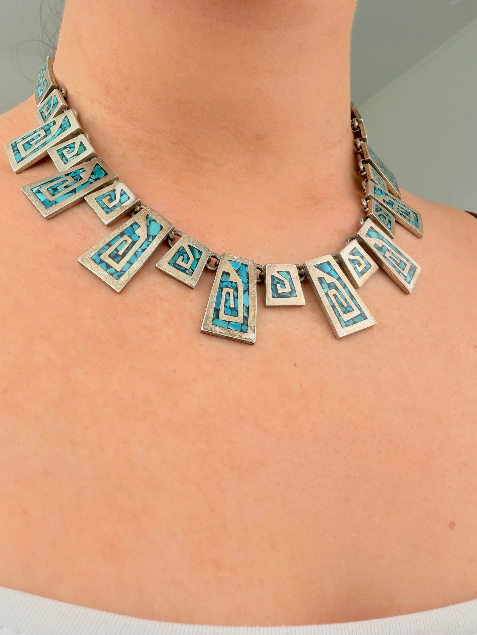 AMAZING STERLING SILVER TAXCO MEXICAN ARTISAN NECKLACE - 5