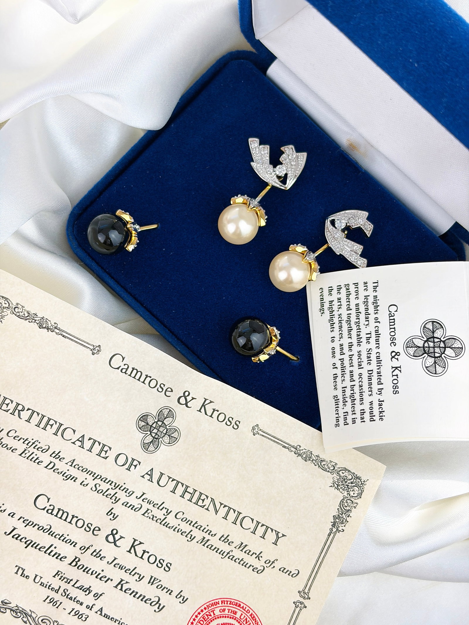 VINTAGE CAMROSE & KROSS JBK EARRINGS WITH INTERCHANGEABLE DROP - 2