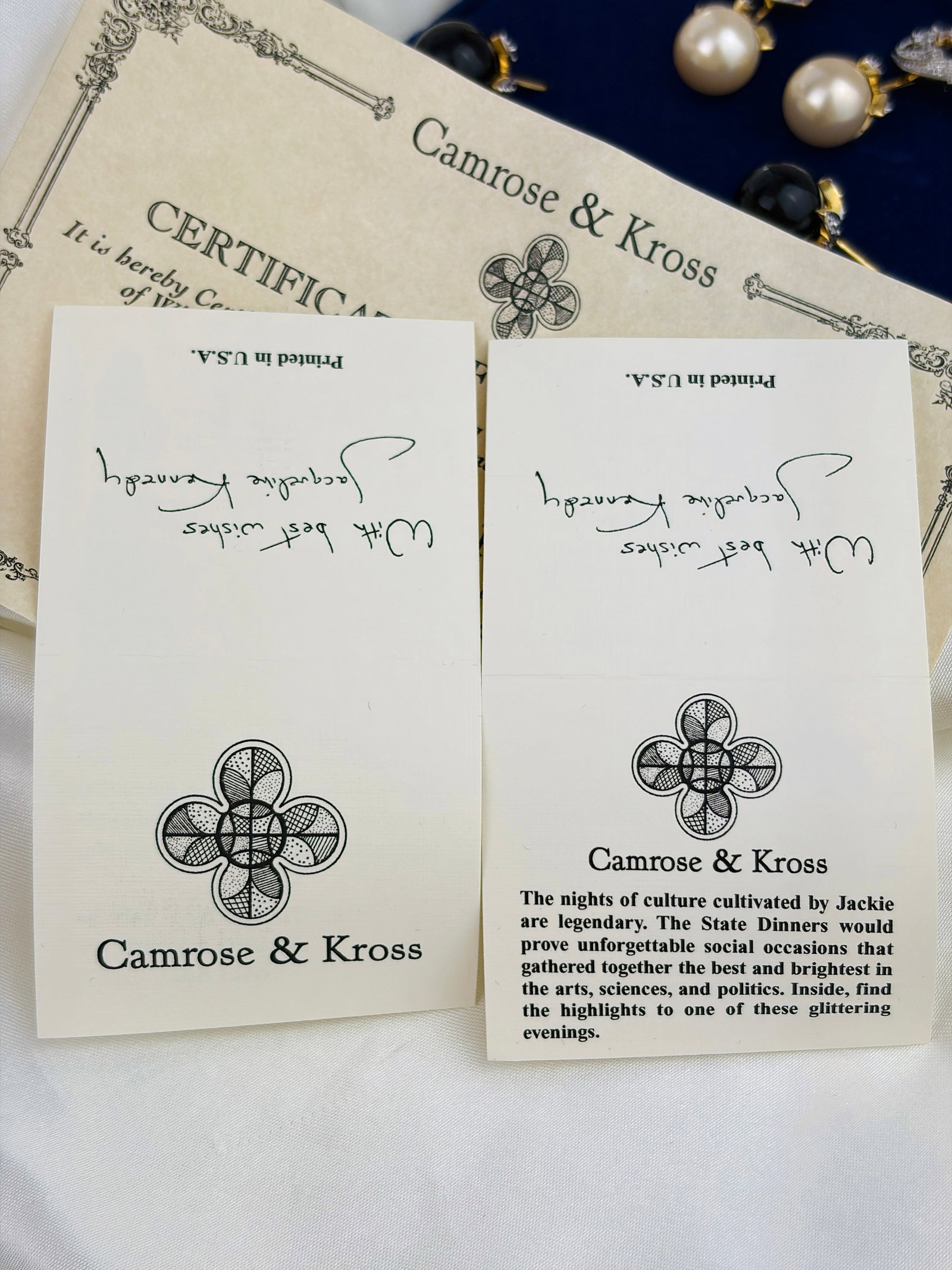 VINTAGE CAMROSE & KROSS JBK EARRINGS WITH INTERCHANGEABLE DROP - 4