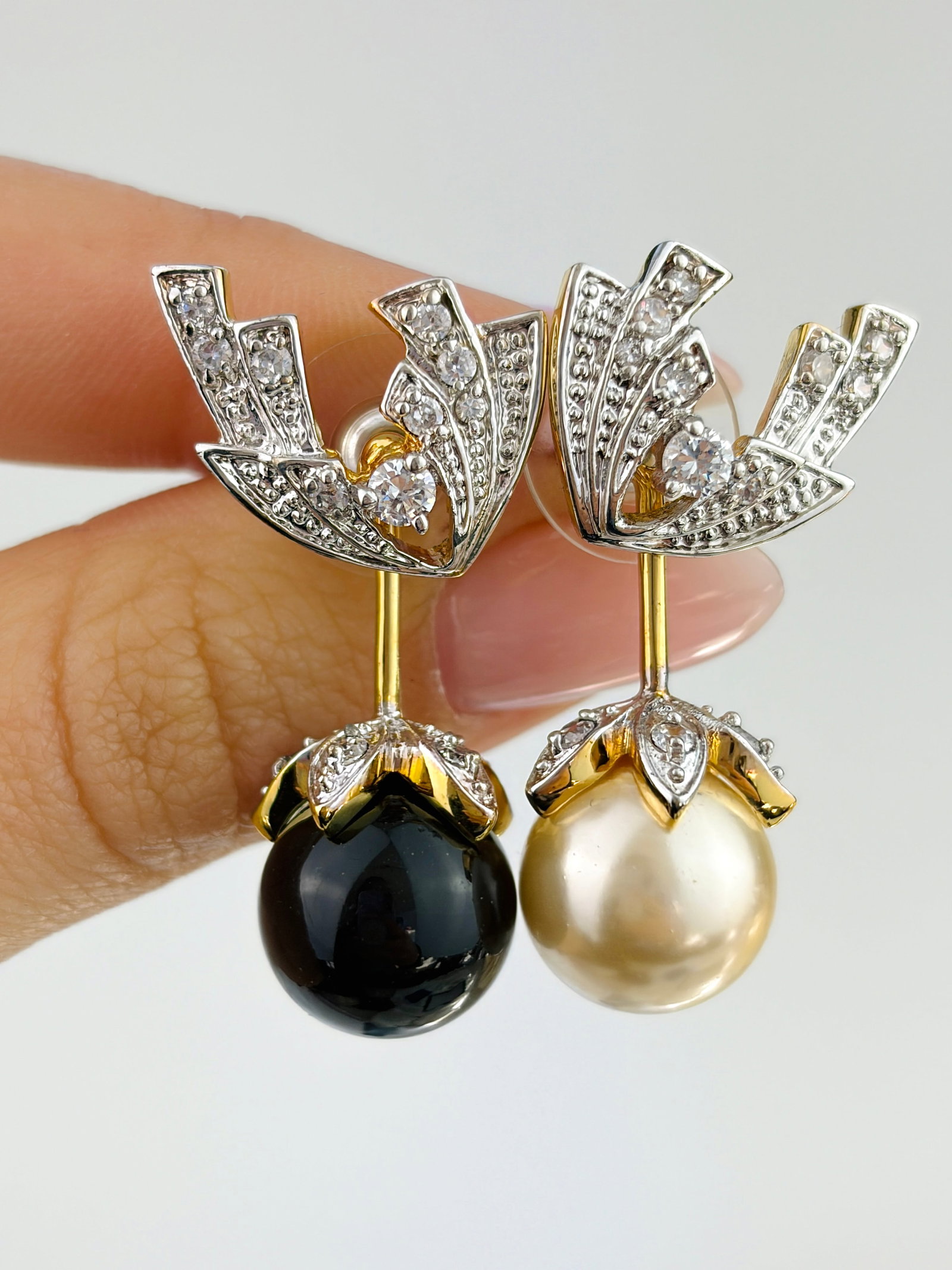 VINTAGE CAMROSE & KROSS JBK EARRINGS WITH INTERCHANGEABLE DROP - 6