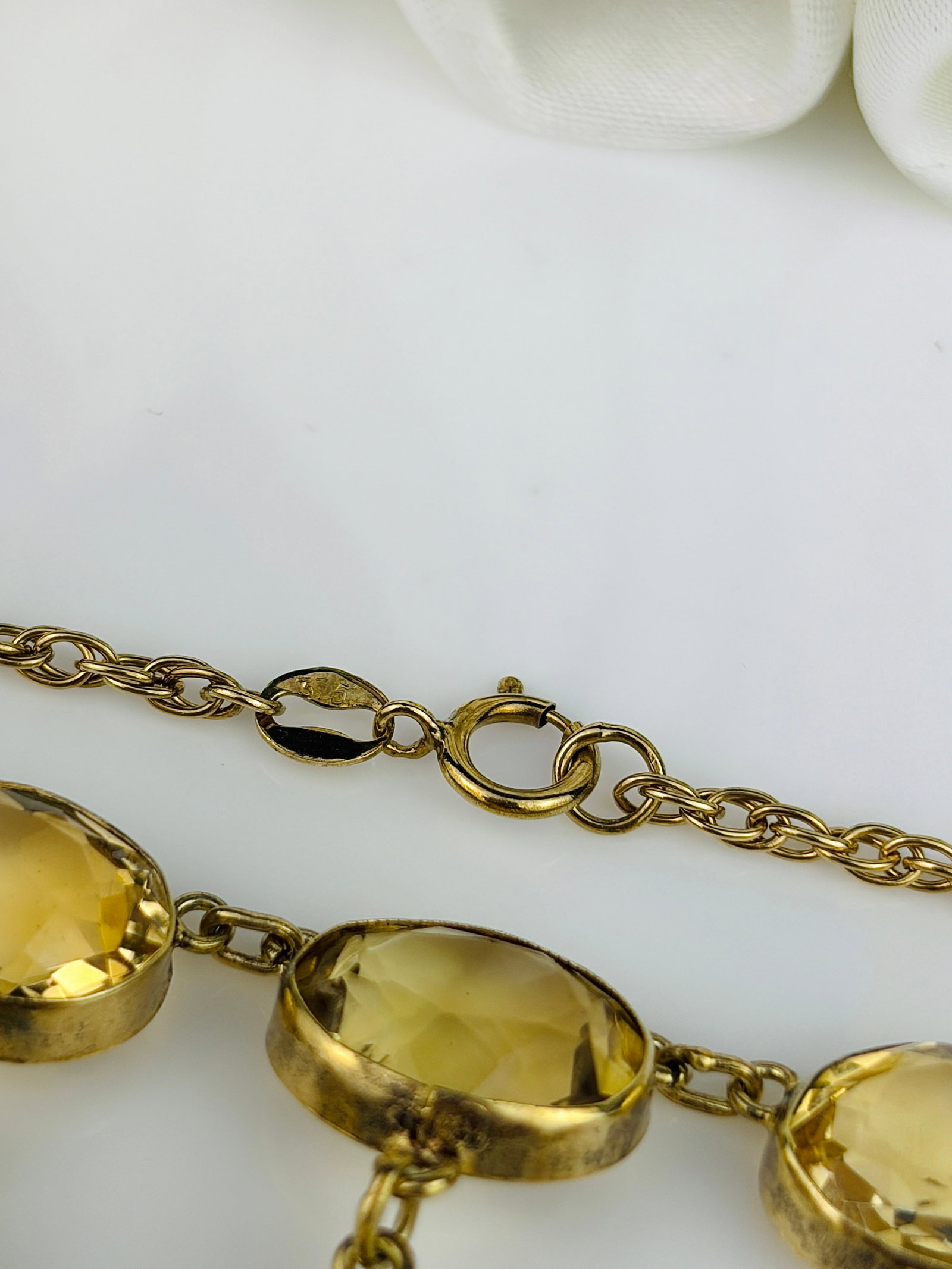 Art Deco Citrine 9ct Gold Rivière Necklace - 5