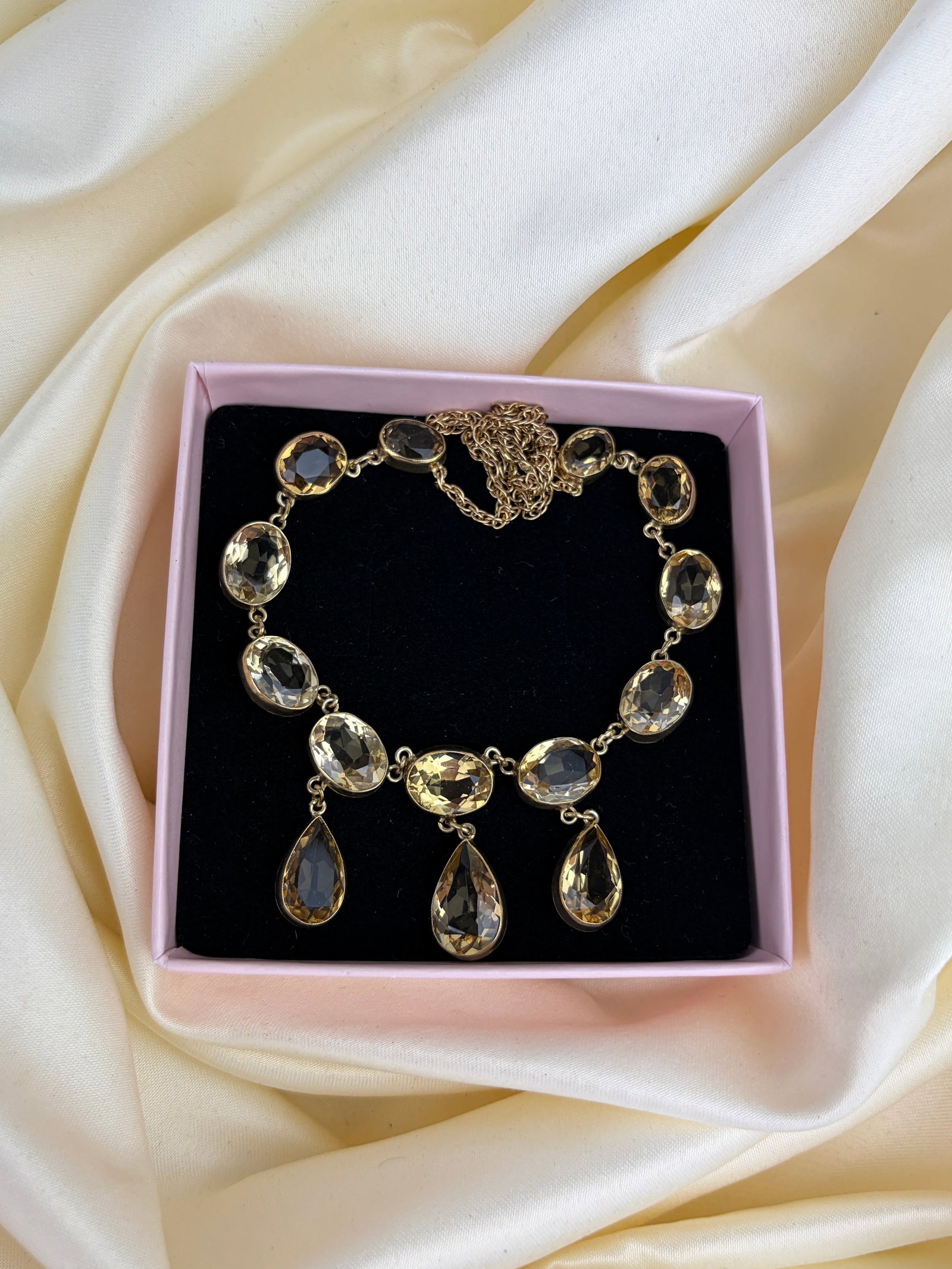 Art Deco Citrine 9ct Gold Rivière Necklace - 6