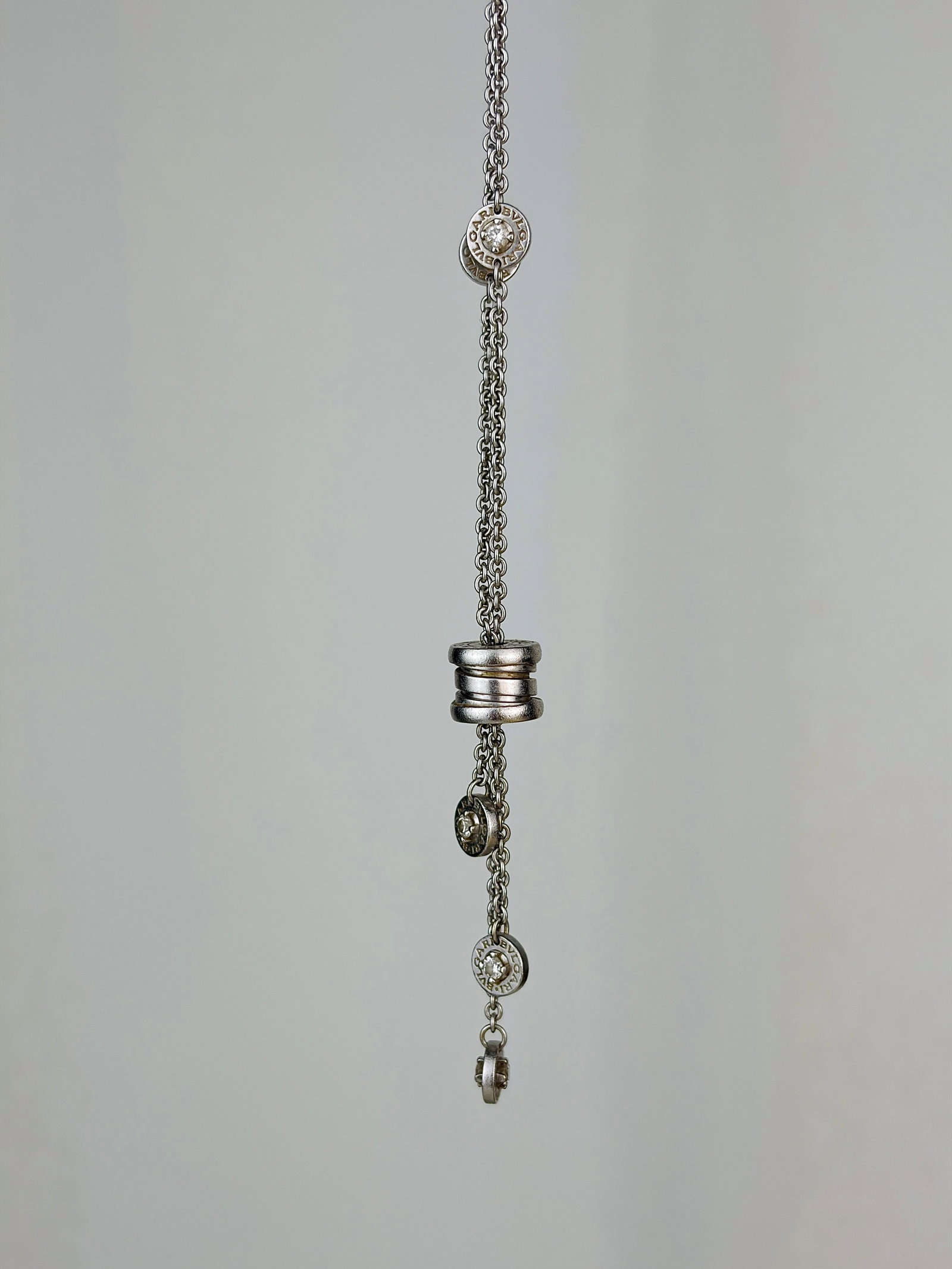 18ct White Gold BVLGARI Diamond Multi Strand Necklace - 2