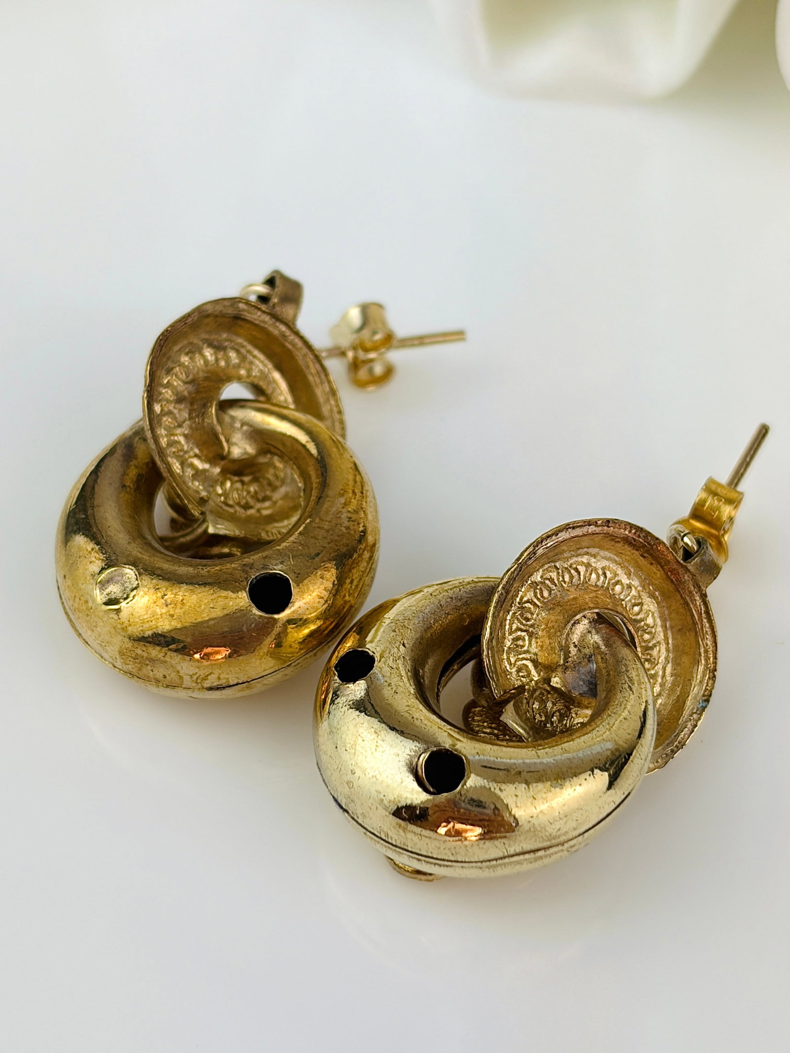 Antique fancy drop earrings - 3