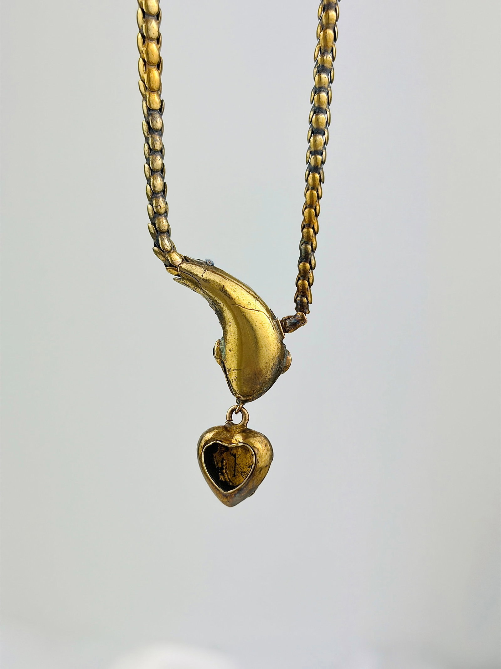 Antique Yellow Gold Turquoise Snake Bracelet in Fitted Box - 6