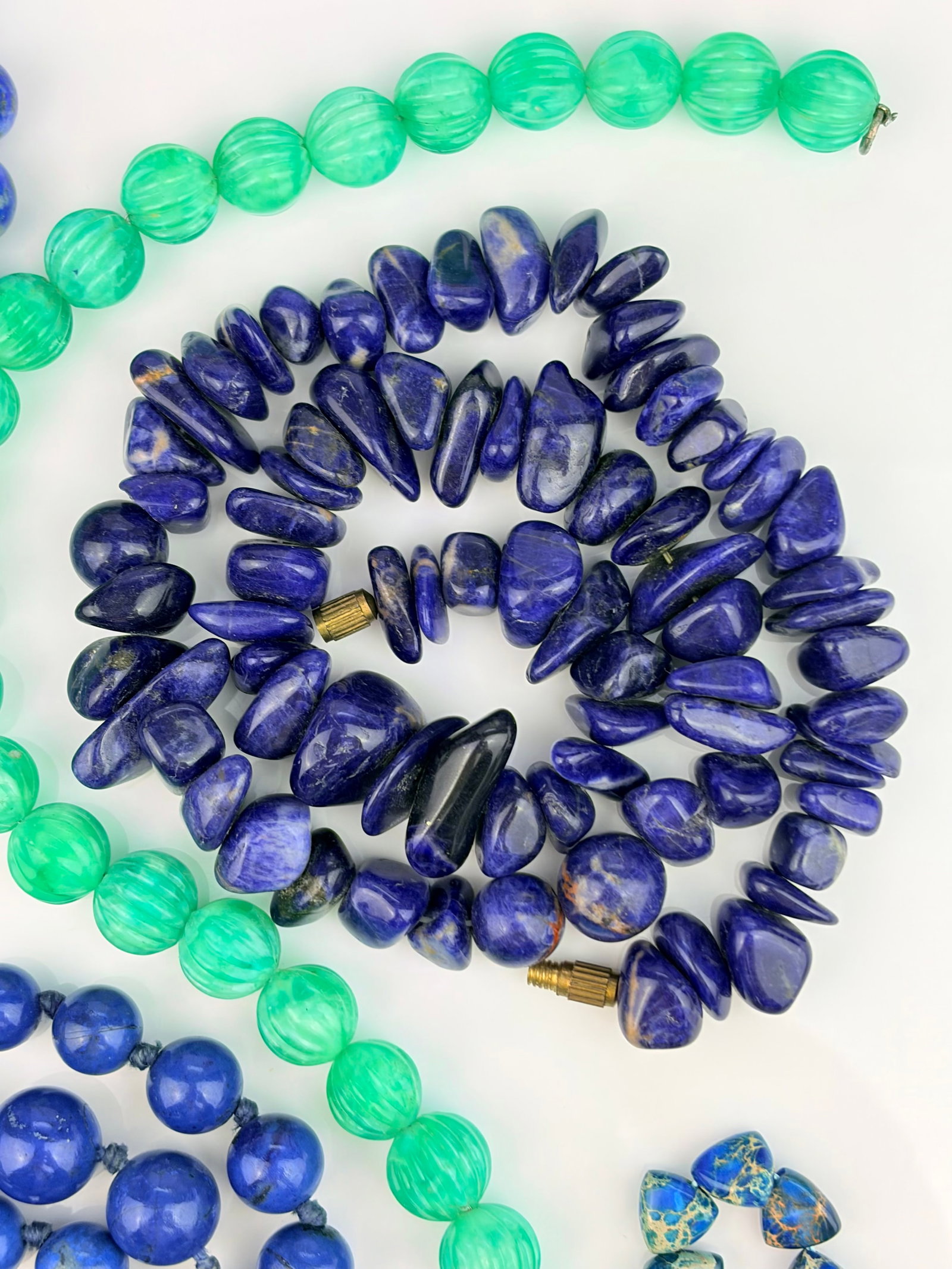 MIXED LOT - LAPIS BEADED NECKLACES ETC - 4