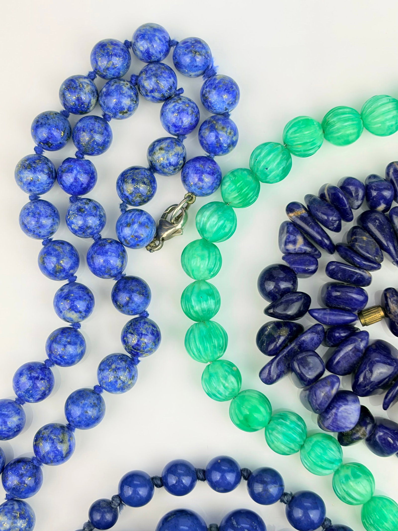 MIXED LOT - LAPIS BEADED NECKLACES ETC - 5