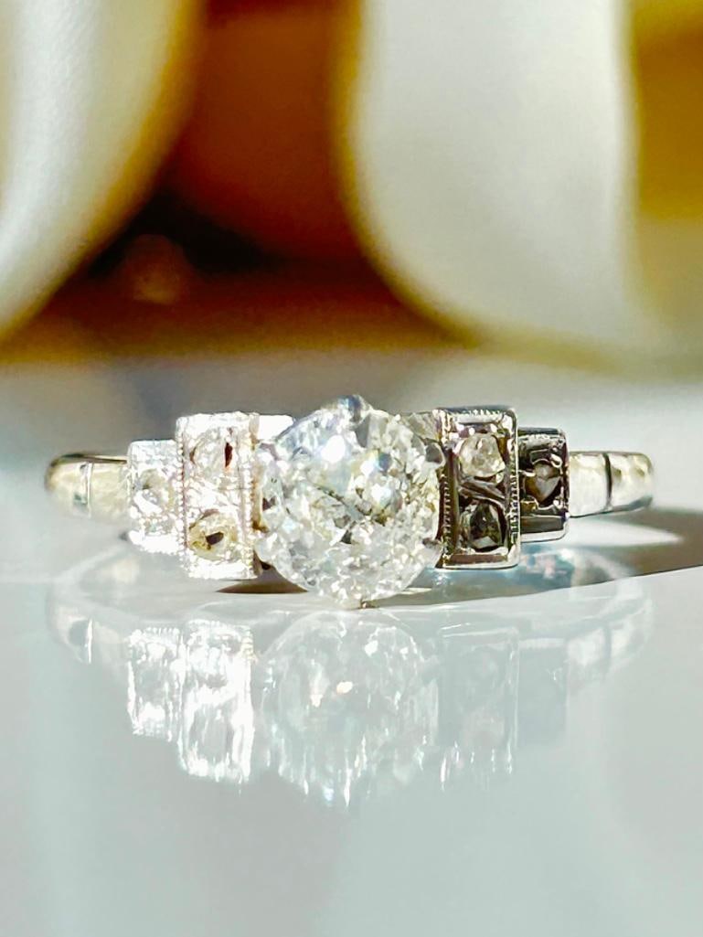 Outstanding Chunky Old Mine Cut Diamond Engagement Style Ring (1 of 9)