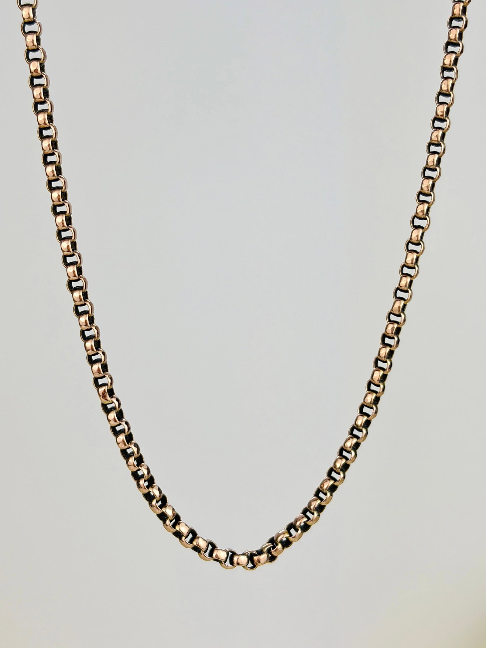 ANTIQUE 9CT YELLOW GOLD BELCHER LINK CHAIN NECKLACE (1 of 7)