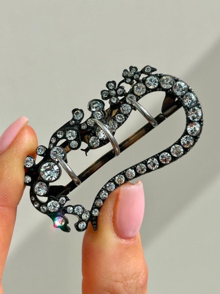 Antique Paste Snake Shoe Buckle in Silver (1 of 3)