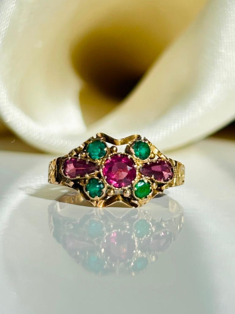 12ct Gold Antique Multigem Ring (1 of 7)
