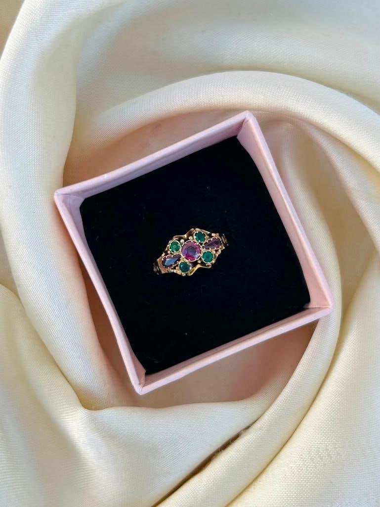 12ct Gold Antique Multigem Ring - 4