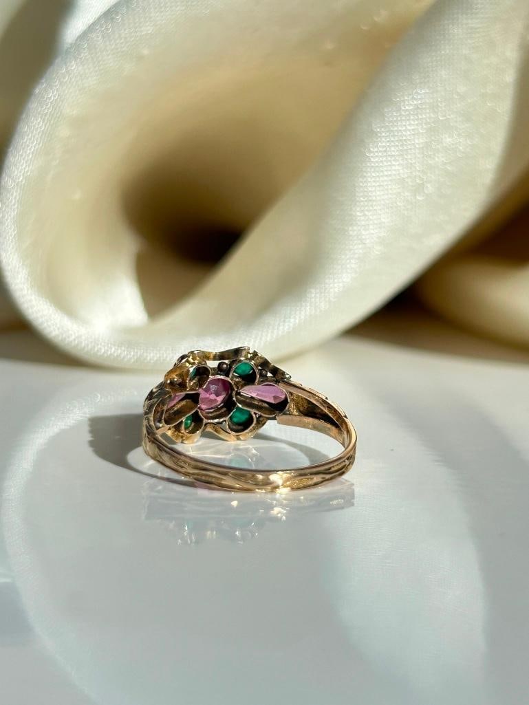 12ct Gold Antique Multigem Ring - 7