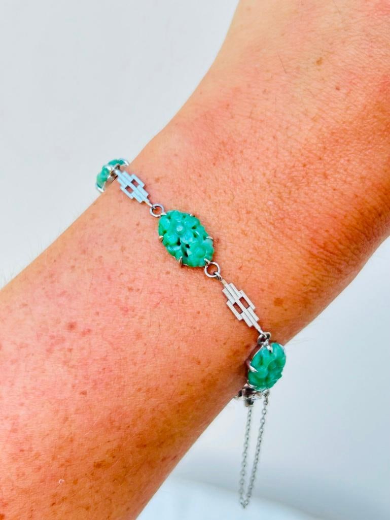 Wonderful Carved White Gold Bracelet: Wonderful Carved White Gold Bracelet charming carved bracelet measurements length 17.5cm width 9mm weight 8.95g materials white gold 