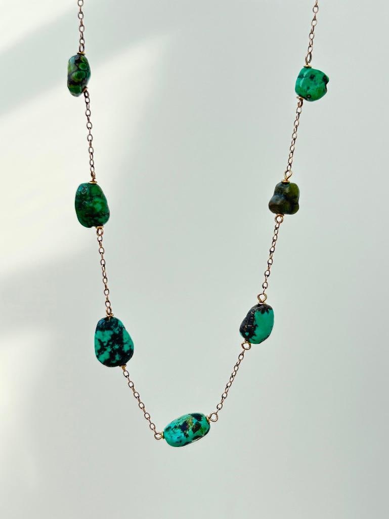 Vintage 9ct Gold Turquoise Necklace (1 of 8)