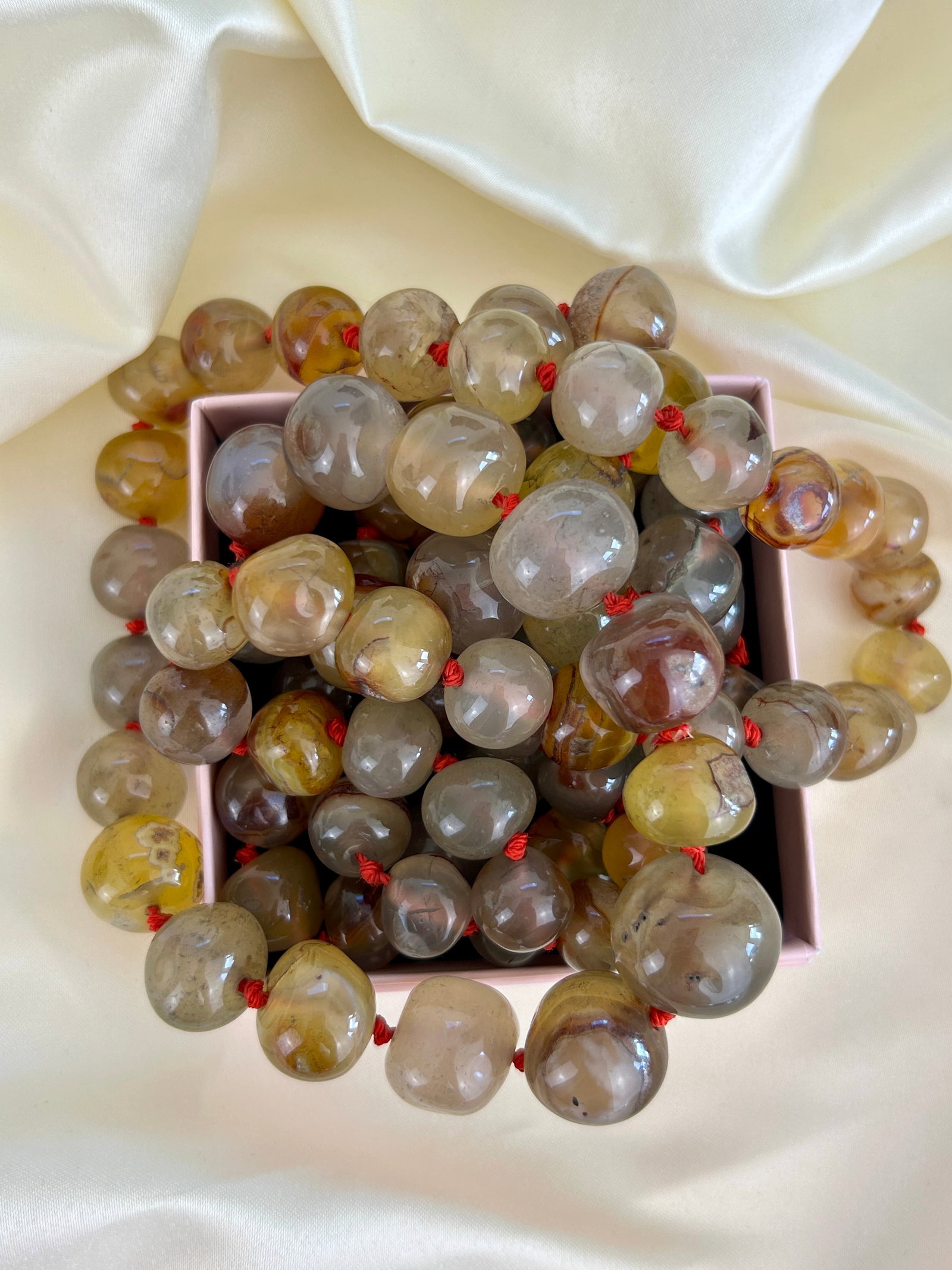 EXTRA Long Agate Bead Necklace - 6