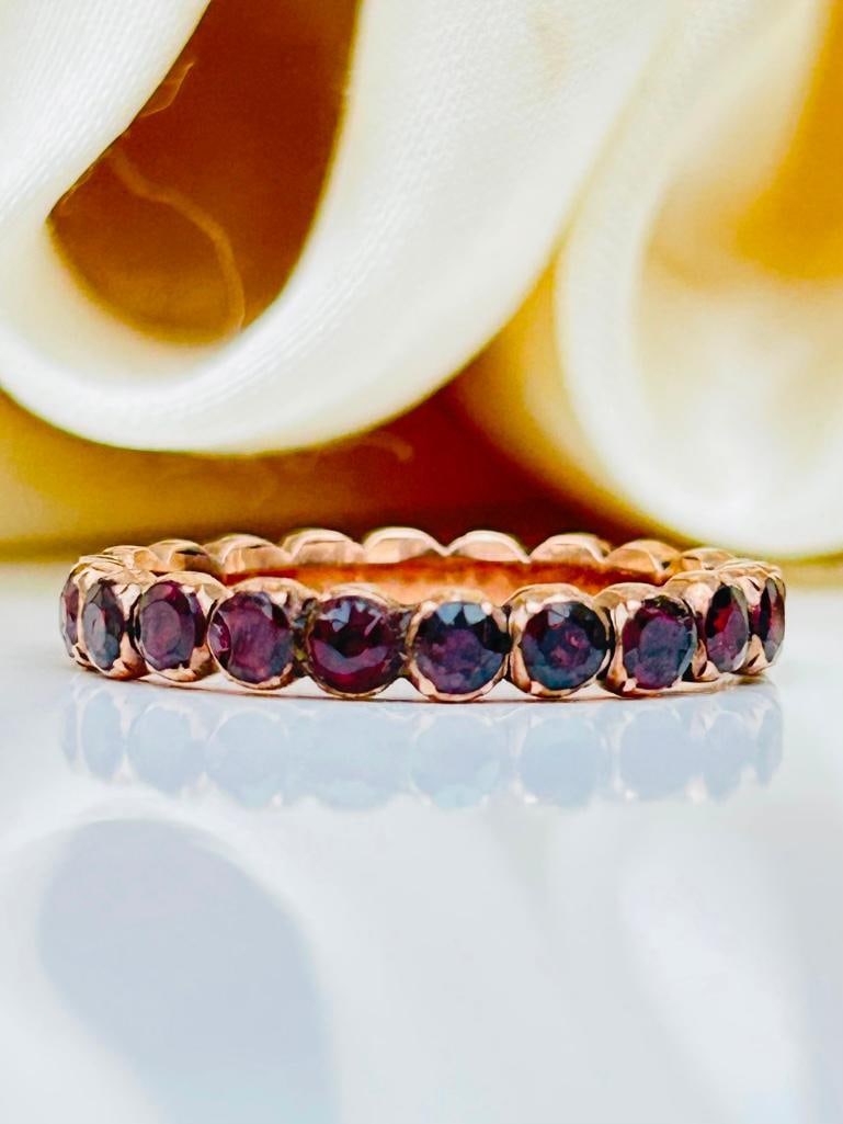 Antique Flat Cut Garnet Full Eternity Band Ring (1 of 8)