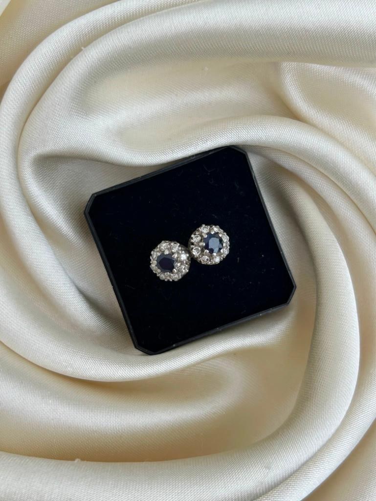 Wonderful Sapphire and Diamond Double Cluster Ring in Yellow Gold - 5