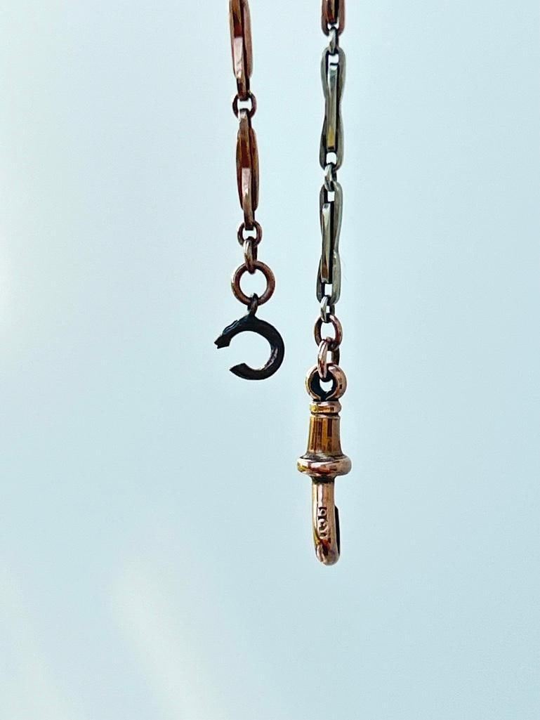Antique 9CT gold chain necklace AF - 4