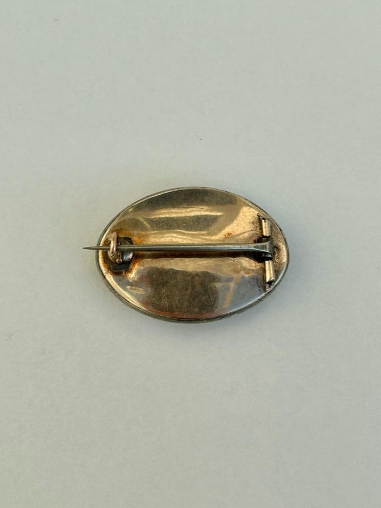 Georgian Gold and Paste Halo Crystal Locket Front Brooch - 5