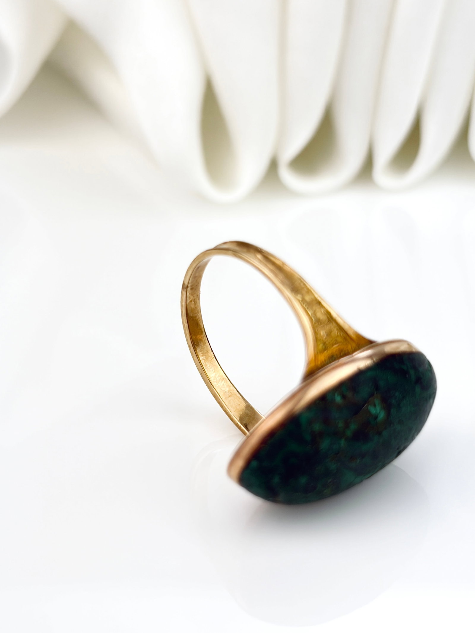 ANTIQUE GEORGIAN C.1783 GREEN STONE RING IN GOLD - 5