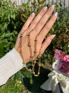 18ct Yellow Gold Ball and Infinity Link Chain Necklace - 12
