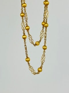 18ct Yellow Gold Ball and Infinity Link Chain Necklace - 4