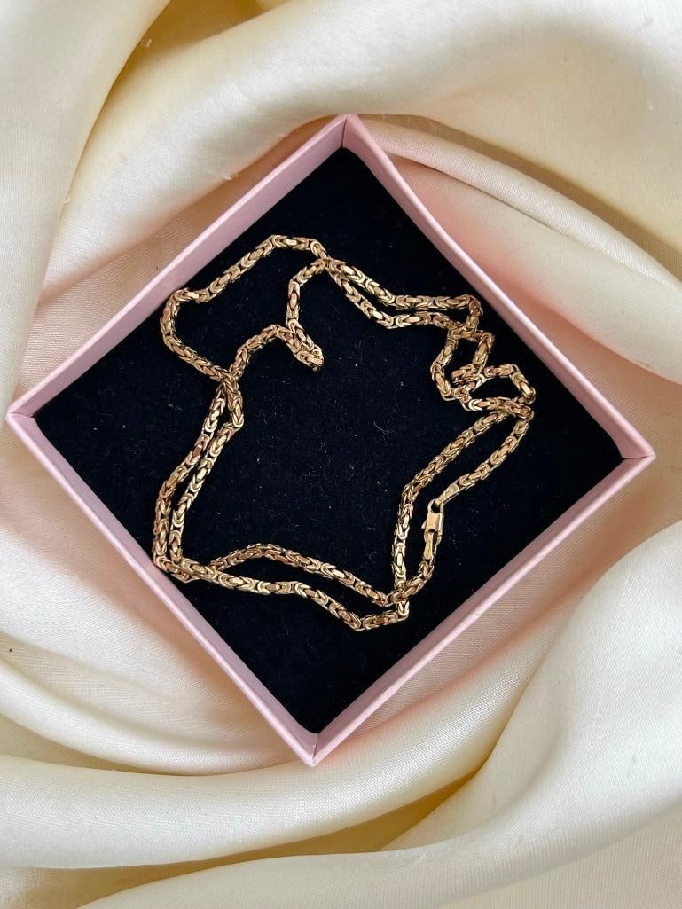 Antique Vintage 9ct Gold Ornate Link Chain Necklace - 6
