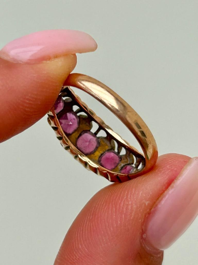 Antique 9ct Gold Ring with Pearl Spacers - 3