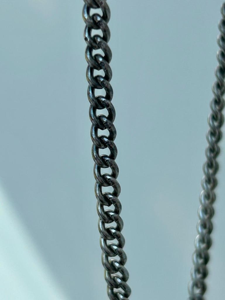 Antique Double Albert Chain with Dog Clips and Tbar - 3