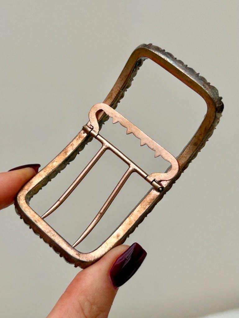 Huge Antique Boxed Paste Buckle - 3