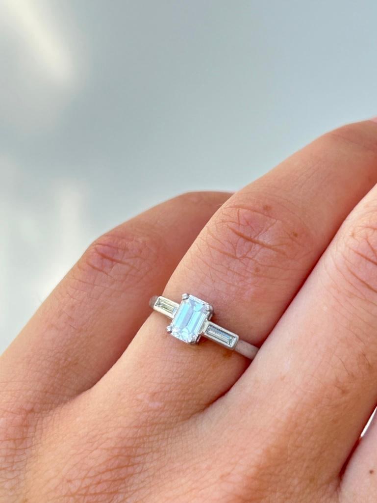 *Vintage Diamond and Platinum Solitaire Ring - 11