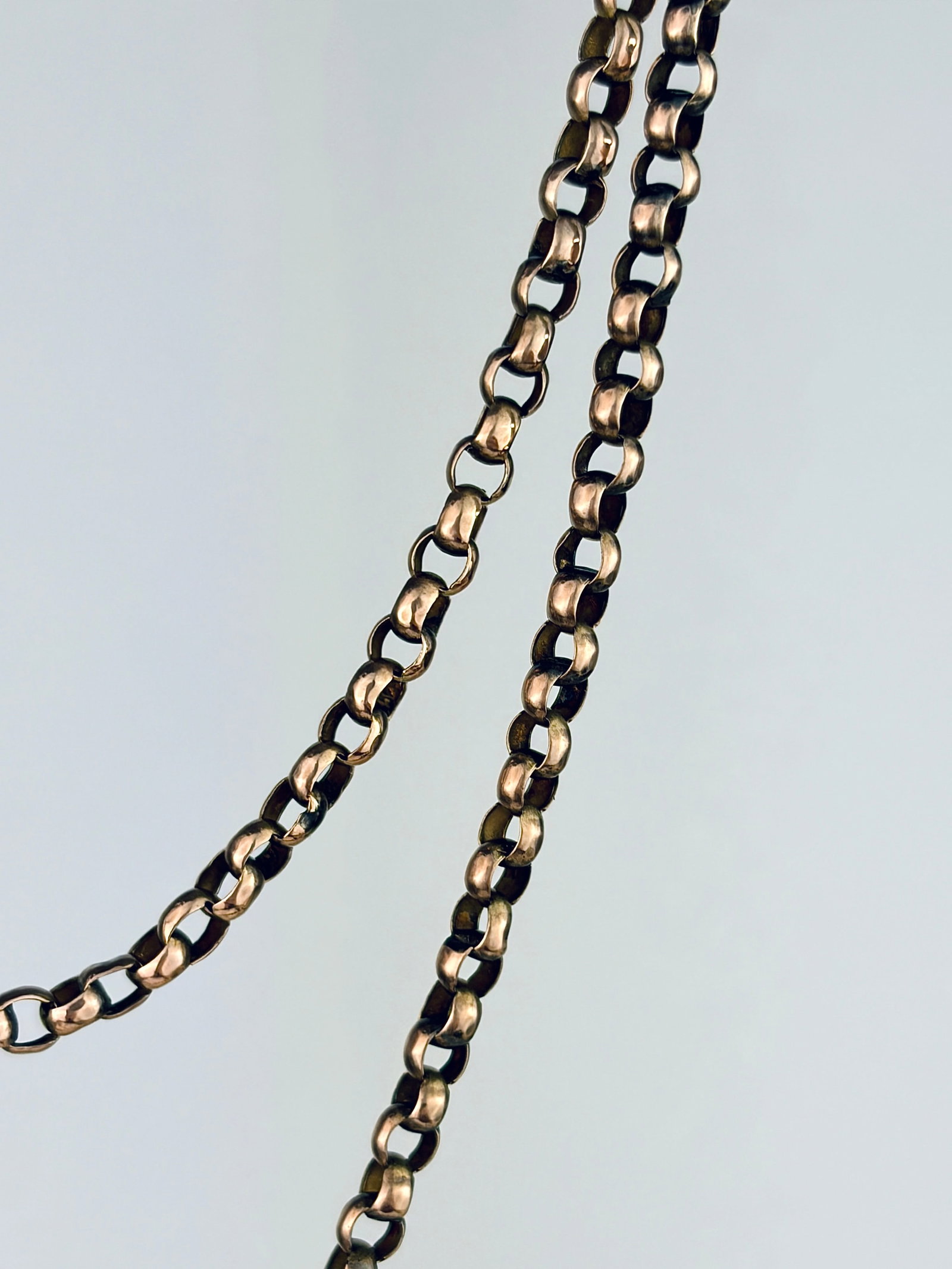 ANTIQUE 9CT GOLD BELCHER LINK CHAIN NECKLACE - 2