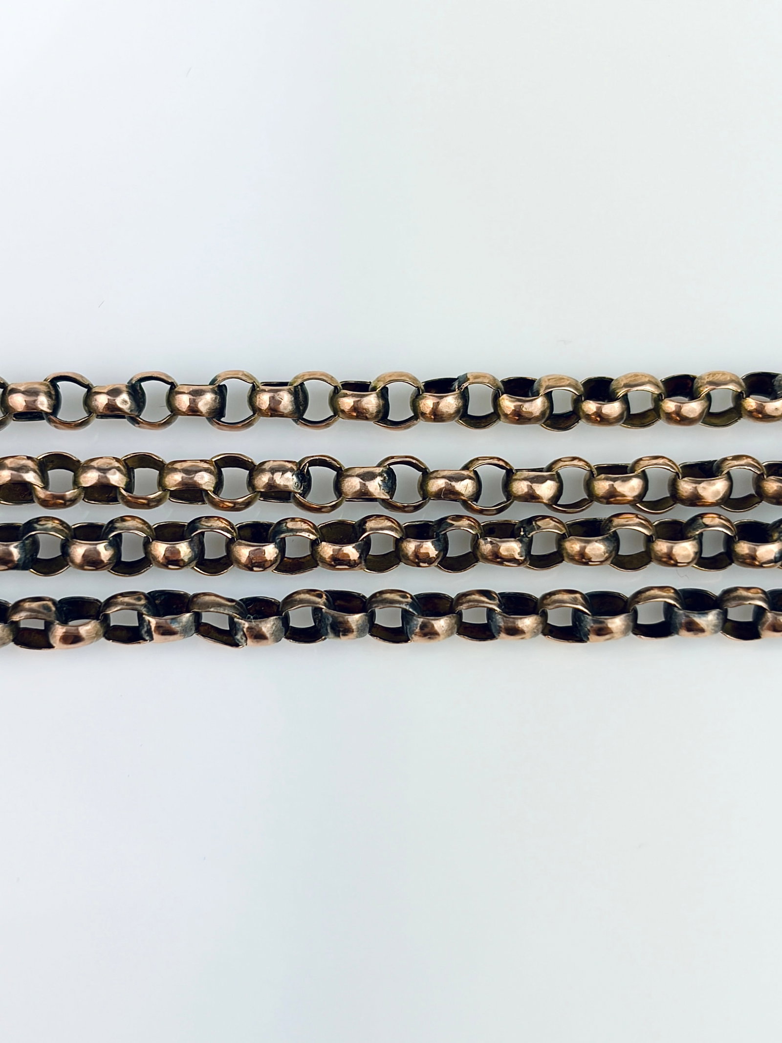ANTIQUE 9CT GOLD BELCHER LINK CHAIN NECKLACE - 3