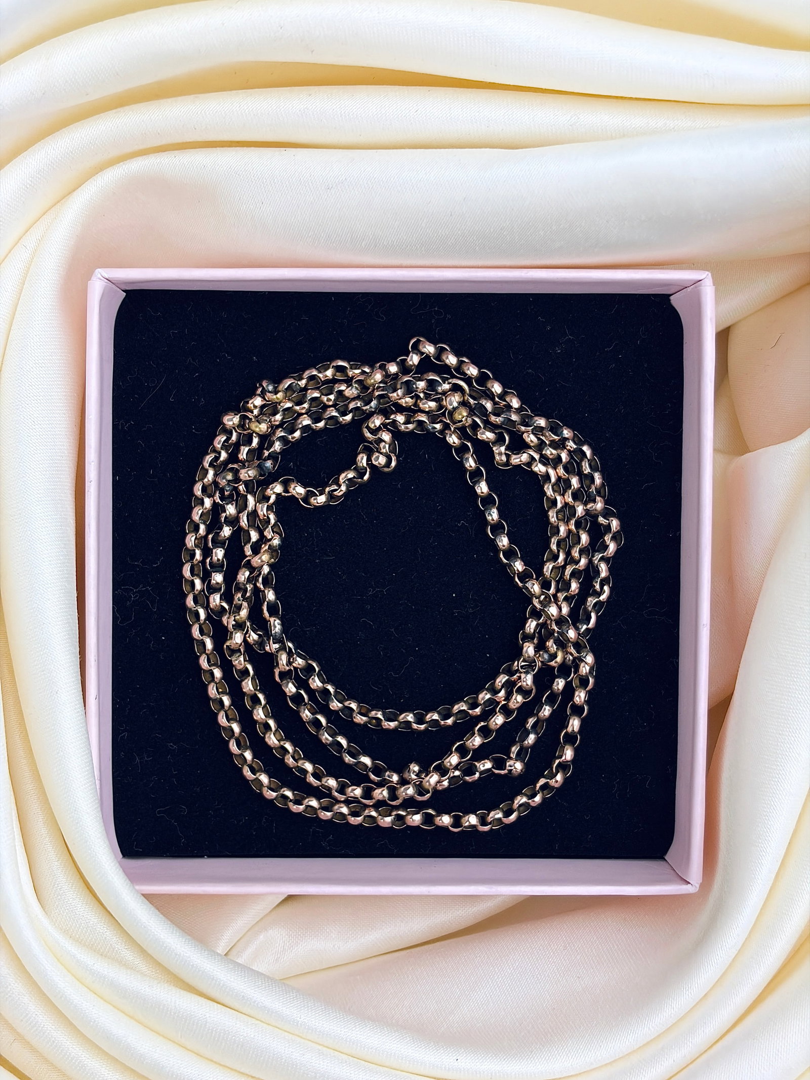 ANTIQUE 9CT GOLD BELCHER LINK CHAIN NECKLACE - 6