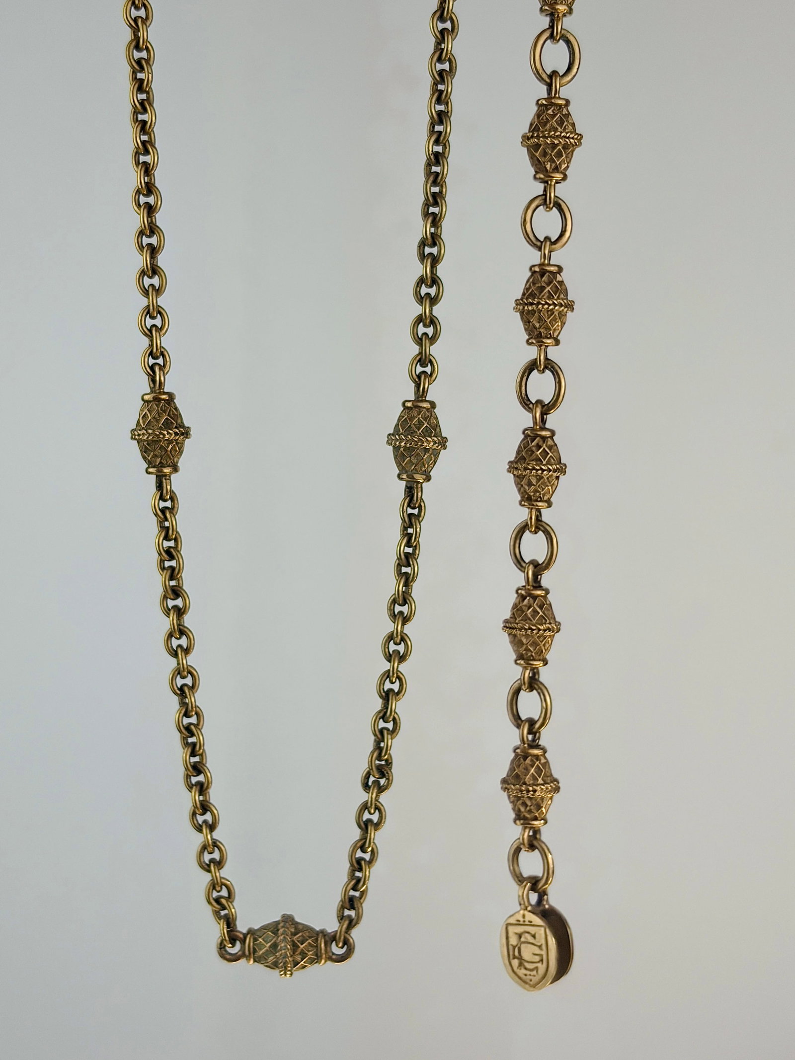 unusual design heavy 9ct gold fancy link chain necklace and bracelet set (1 of 9)