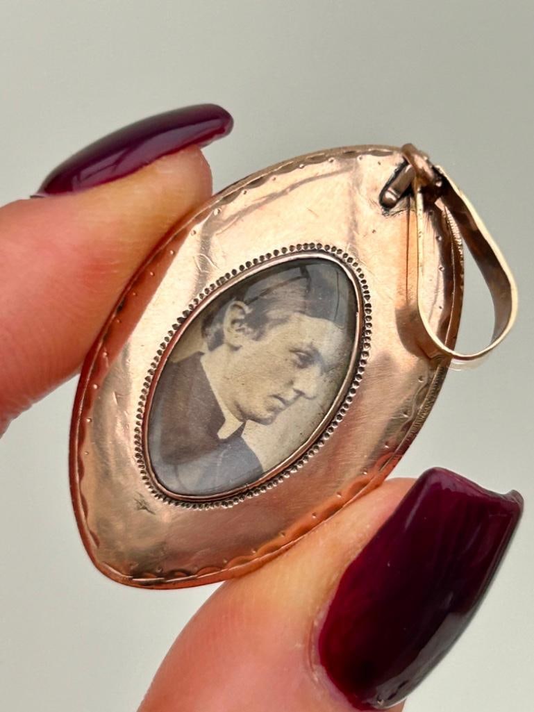 Antique Gold Mourning Pendant - 3