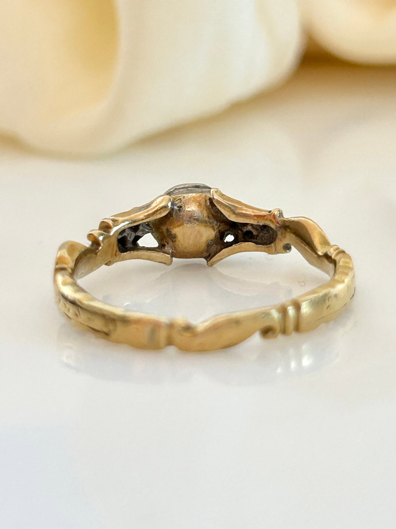 Antique georgian era flat cut garnet ring - 10
