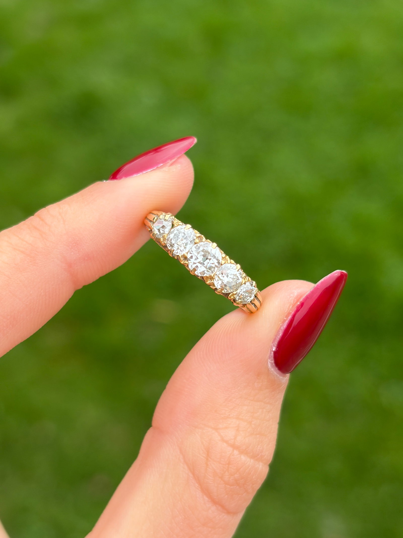 Antique 1.20ct Diamond 5 Stone Ring in 18ct Yellow Gold - 10