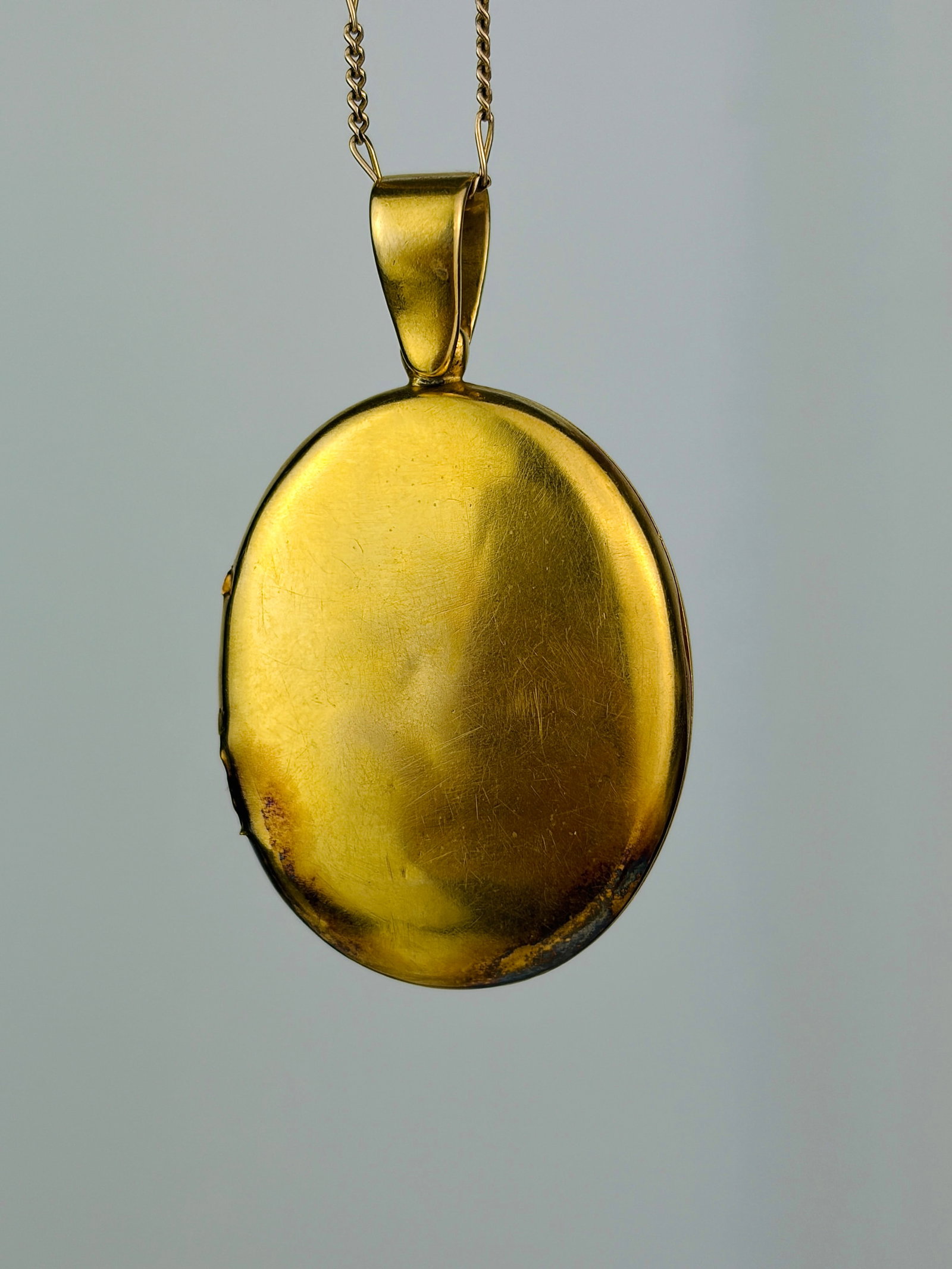 antique 18ct yellow gold star locket with large rose cut diamond pendant - 3
