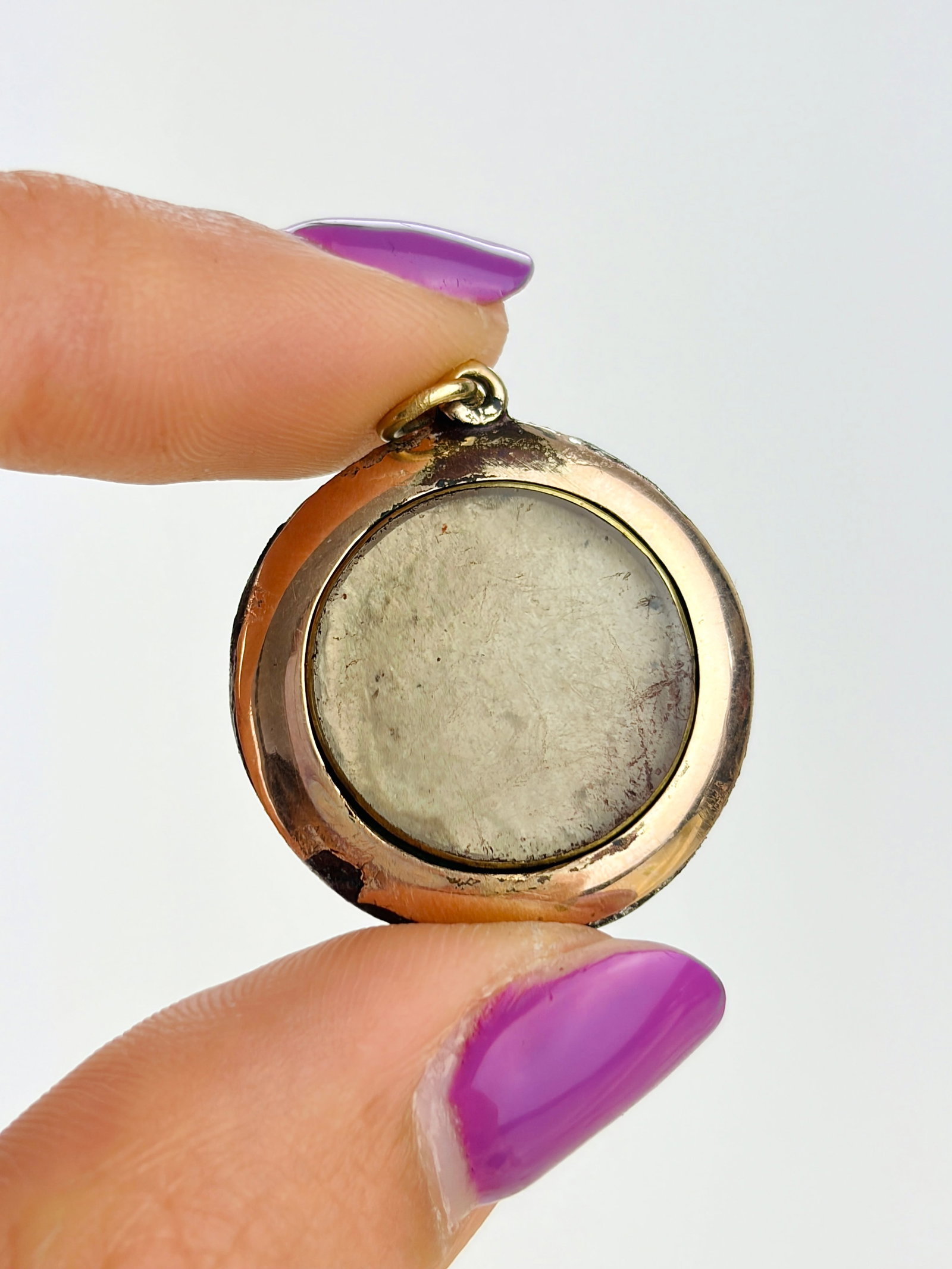 ANTIQUE GOLD AND ENAMEL STAR LOCKET PENDANT AF - 5