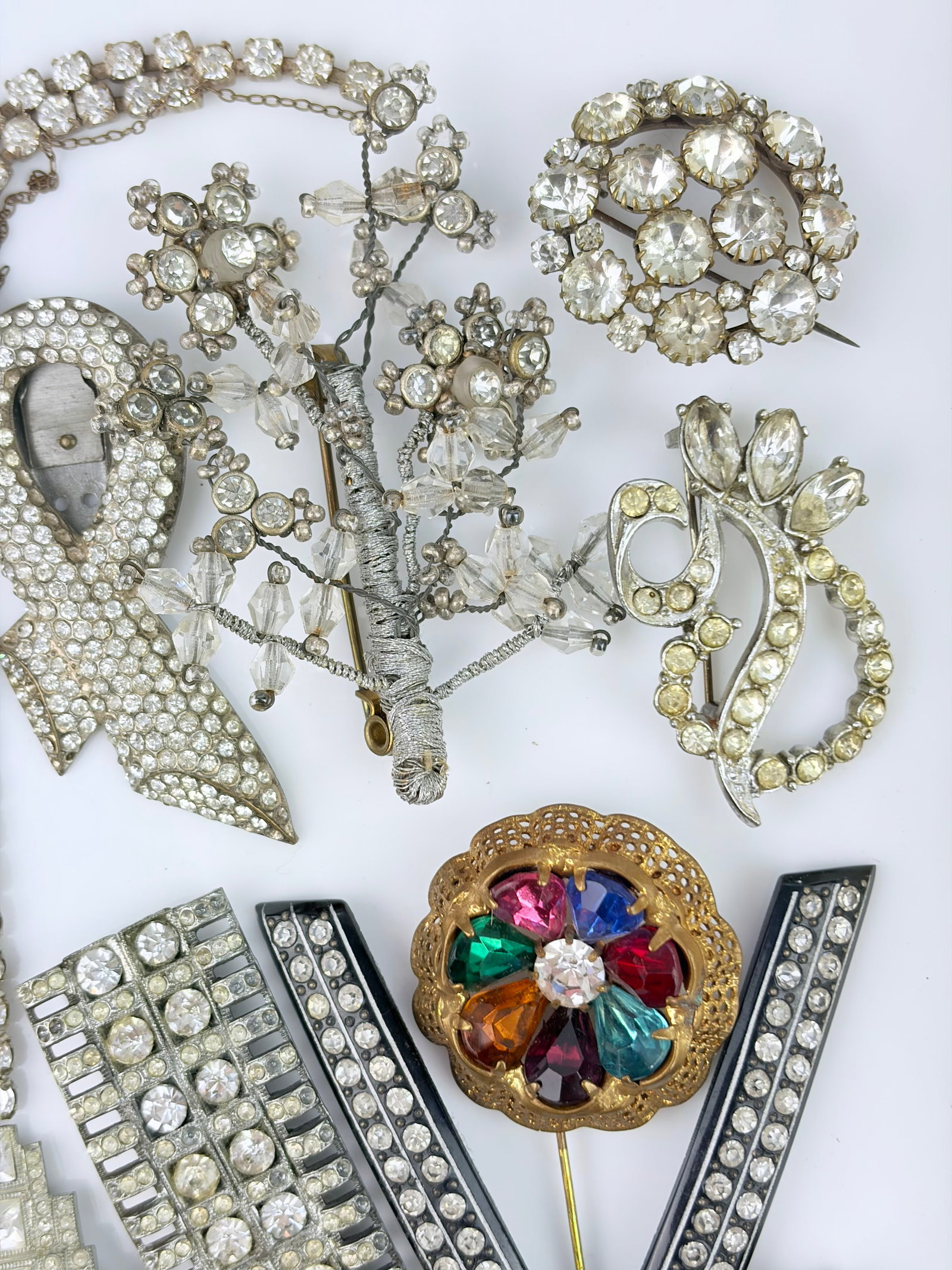ANTIQUE MIXED LOT OF PASTE JEWELLERY INC NECKLACES - 3
