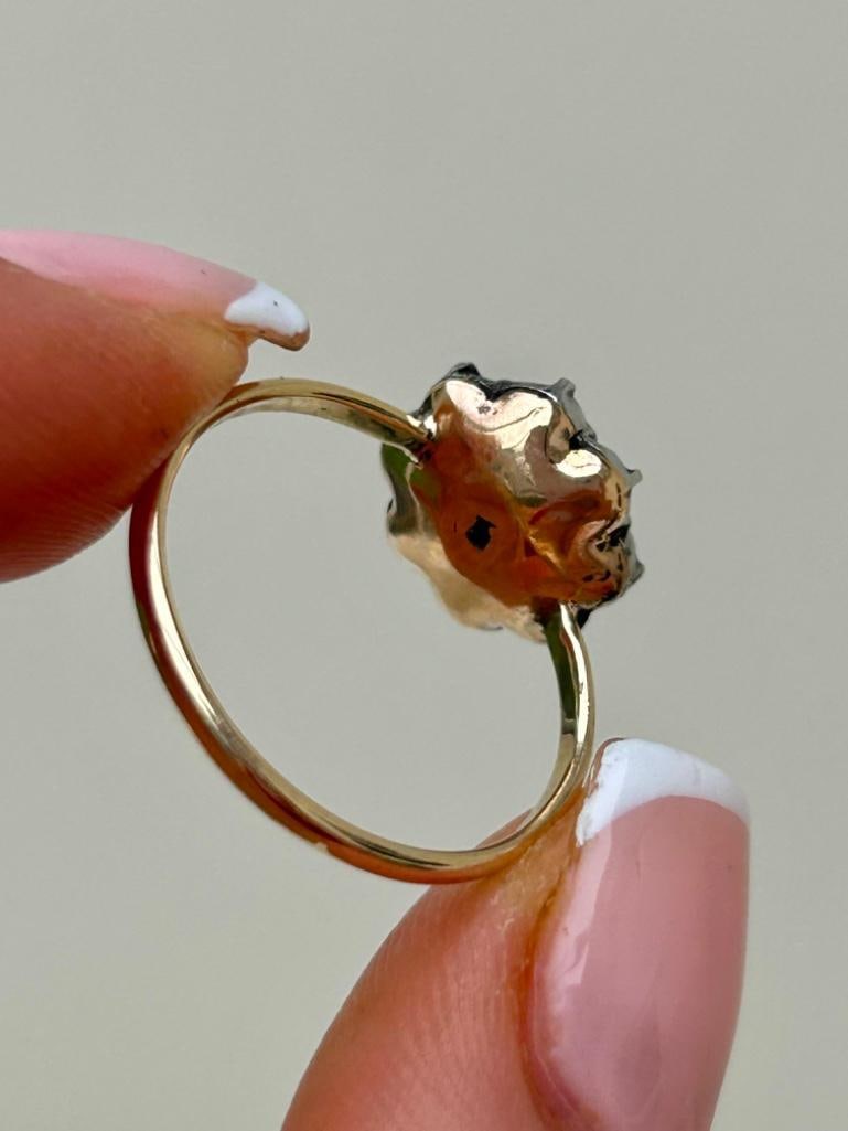 Antique Paste Cluster 9ct Gold Ring - 5