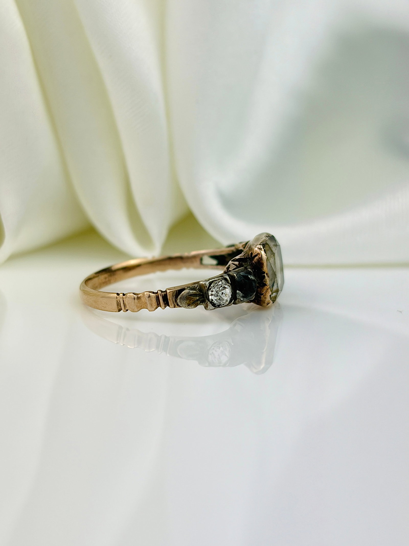 INCREDIBLE ANTIQUE GEORGIAN GOLD STUART CRYSTAL RING - 2