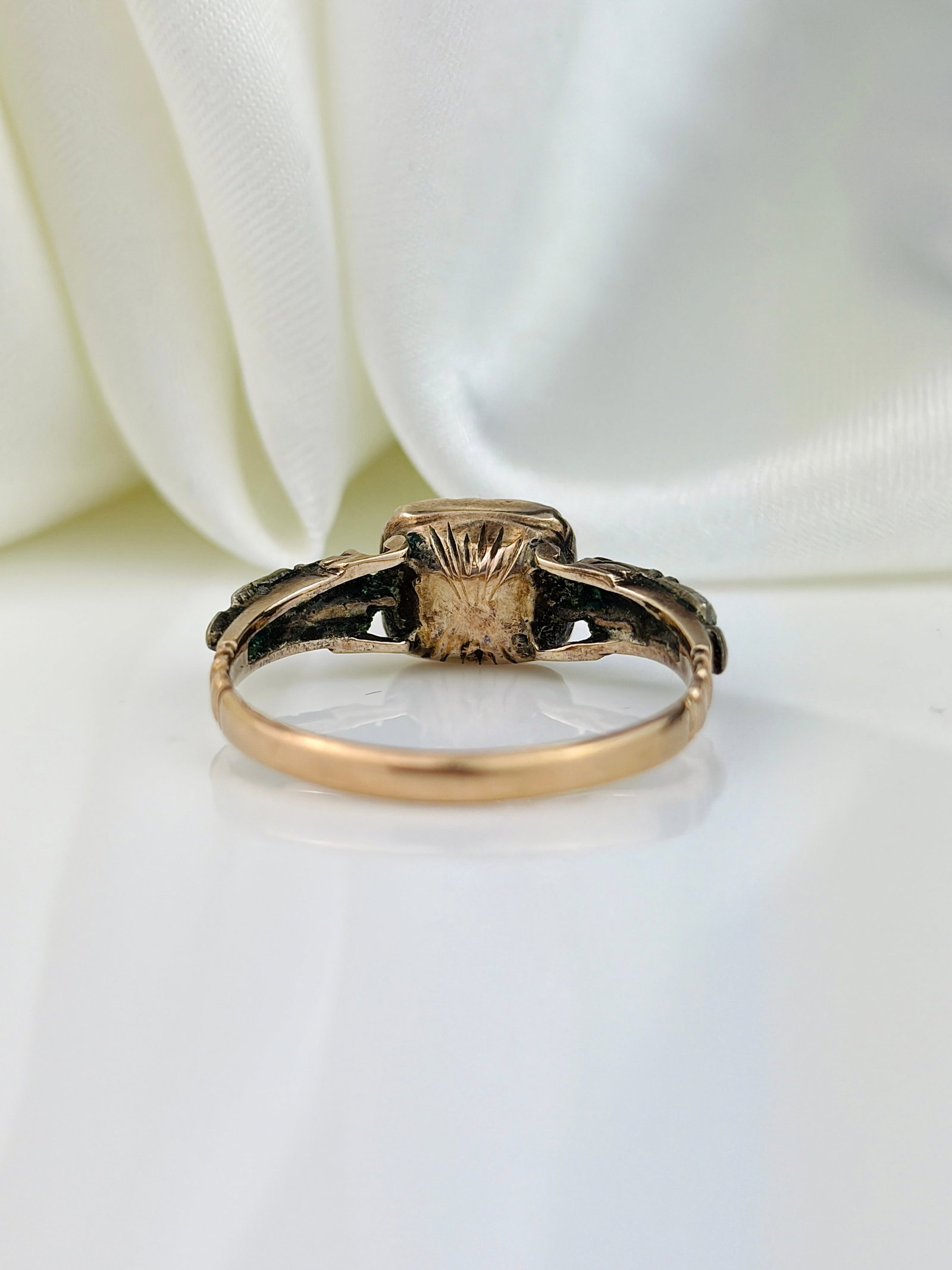 INCREDIBLE ANTIQUE GEORGIAN GOLD STUART CRYSTAL RING - 3