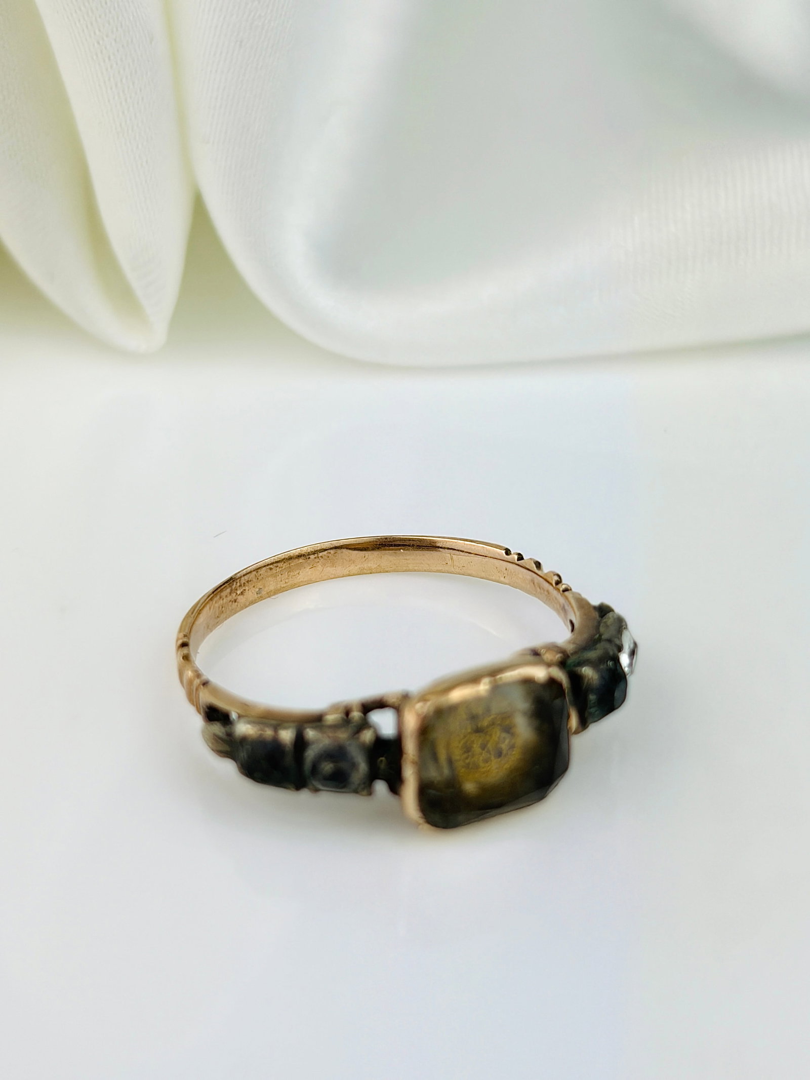 INCREDIBLE ANTIQUE GEORGIAN GOLD STUART CRYSTAL RING - 4